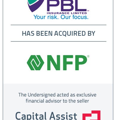 Capital Assist (Valuation) Inc. advises PBL Insurance Limited on its sale to NFP Canada Corp.
