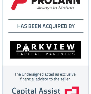 Capital Assist (Valuation) Inc. advises PROLANN Group on its sale to Parkview Capital Partners Inc.